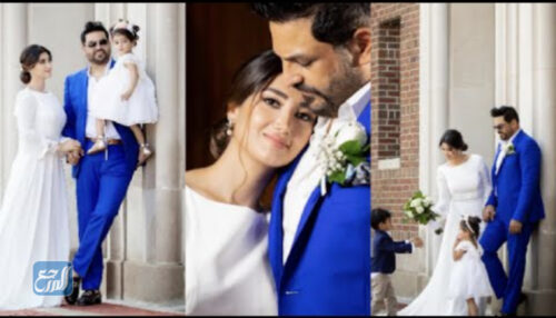 احتفال حسام الرسام بعيد زواجه من شهد حسن