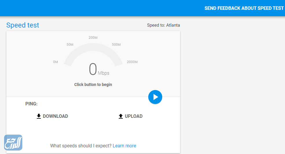 موقع Google Fiber Speed Test