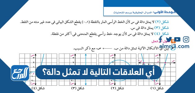 أي العلاقات التالية لا تمثل دالة؟