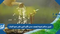 اجرى سالم تجربة ليعرف مدى تأثير الري على نمو النبات