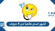 اشهر اسم عالميا من 4 حروف لعبة كلمة السر اشهر اسم عالميا من 4 حروف لعبة كلمة السر
