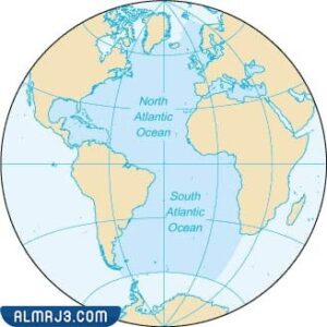 المحيط الأطلسي على الخريطة