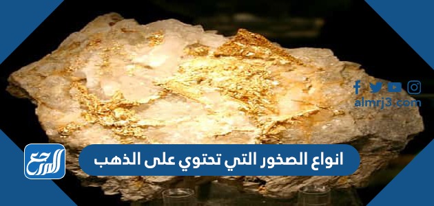 انواع الصخور التي تحتوي على الذهب