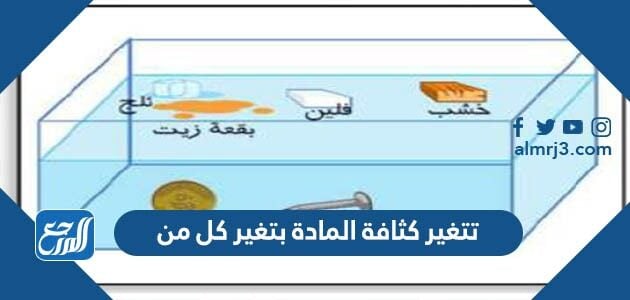 كل من تتغير كثافة بتغير المادة ترمز النخلة