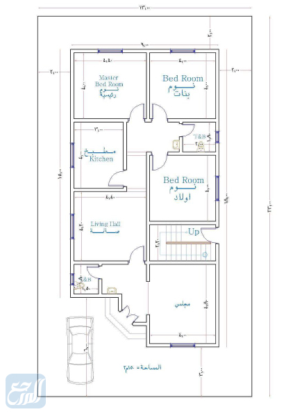 تصميم منزل دور واحد اقتصادي