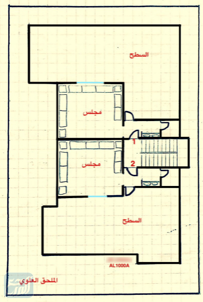 تصميم منزل دور واحد مع ملحق