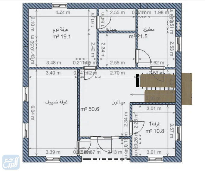 تصميم منزل ريفي دور واحد