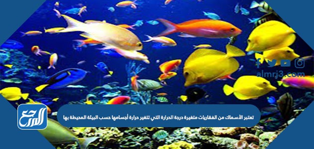 تعتبر الأسماك من الفقاريات متغيرة درجة الحرارة التي تتغير حرارة أجسامها حسب البيئة المحيطة بها