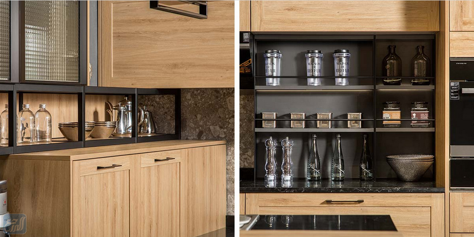 تقسيم دواليب المطبخ من الداخل مودرن