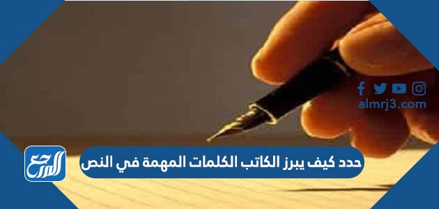حدد كيف يبرز الكاتب الكلمات المهمة في النص؟