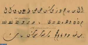 حرف من الحروف التي ينزل جزء منها تحت السطر اذا كانت مفردة أو في أخر الكلمة