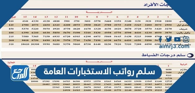 سلم رواتب الاستخبارات العامة 1443