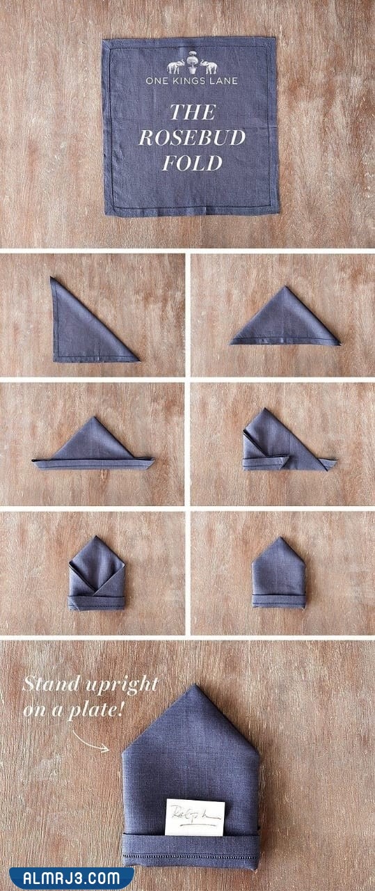 ابتكري طية او حلقة مناديل جديدة ووضحي مراحل عملها