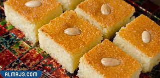 طريقة البسبوسة الهشة بجوز الهند