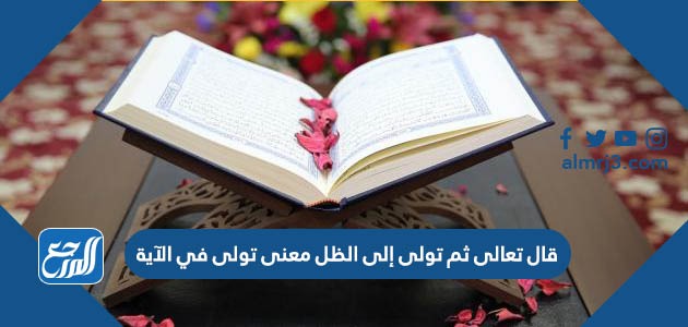 قال تعالى ثم تولى إلى الظل معنى تولى في الآية