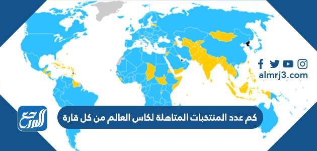 كم عدد المنتخبات المتاهلة لكاس العالم من كل قارة