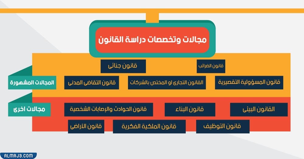 مجالات وتخصصات دراسة القانون