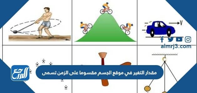 مقدار التغير في موقع الجسم مقسوما على الزمن تسمى