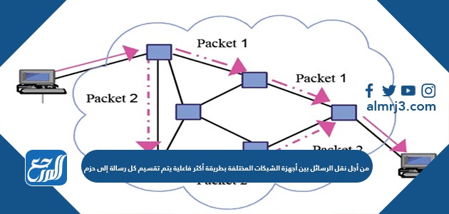 من أجل نقل الرسائل بين أجهزة الشبكات المختلفة بطريقة أكثر فاعلية يتم تقسيم كل رسالة إلى حزم