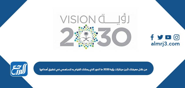 من خلال معرفتك لأبرز مرتكزات رؤية 2030 ما الدور الذي يمكنك القيام به لتساهمي في تحقيق أهدافها