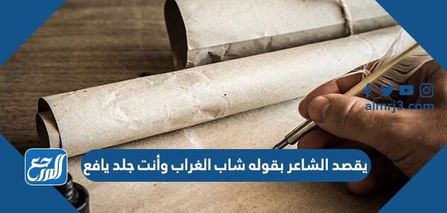 يقصد الشاعر بقوله شاب الغراب وأنت جلد يافع