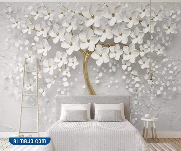 ورق حائط ثلاثي الابعاد لغرف النوم