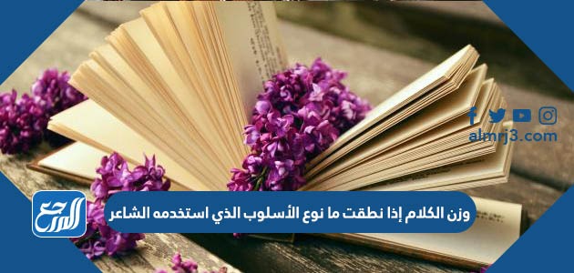 وزن الكلام إذا نطقت ما نوع الأسلوب الذي استخدمه الشاعر