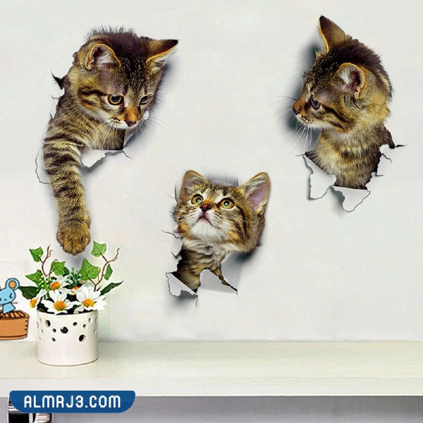 أوراق حائط ثلاثية الأبعاد لأشكال الحيوانات 