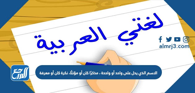 الاسم الذي يدل على واحد أو واحدة ، مذكرًا كان أو مؤنثًا، نكرة كان أو معرفة