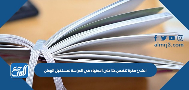 انشئ فقرة تتضمن حثا على الاجتهاد في الدراسة من أجل مستقبل الوطن