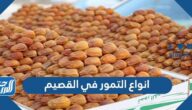 انواع التمور في القصيم