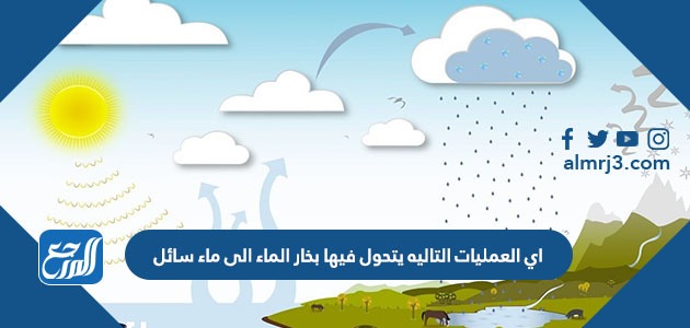 اي العمليات التاليه يتحول فيها بخار الماء الى ماء سائل