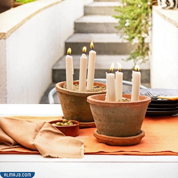 تزيين الحديقة بالشموع