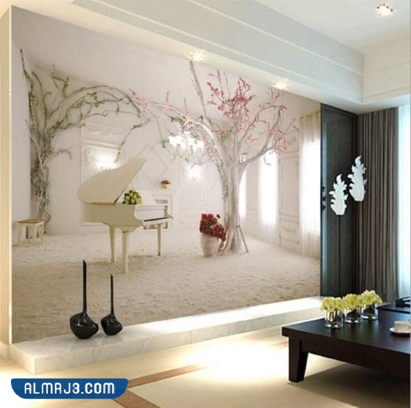 تصاميم ورق جدران ثلاثي الأبعاد للصالات والشقق 2022
