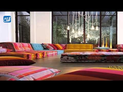 جلسات ارضية شعبية ملونة