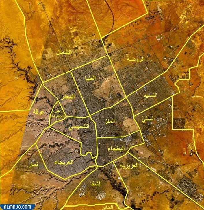 خريطة احياء غرب الرياض