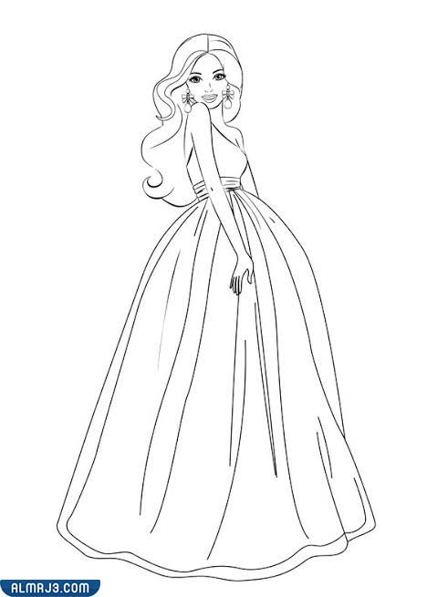 رسومات اطفال للتلوين باربي
