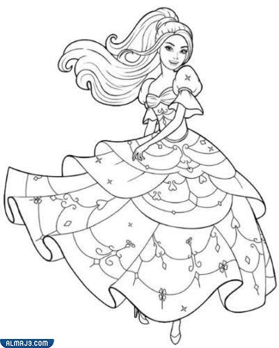 رسومات اطفال للتلوين باربي