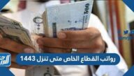 رواتب القطاع الخاص متى تنزل 1443