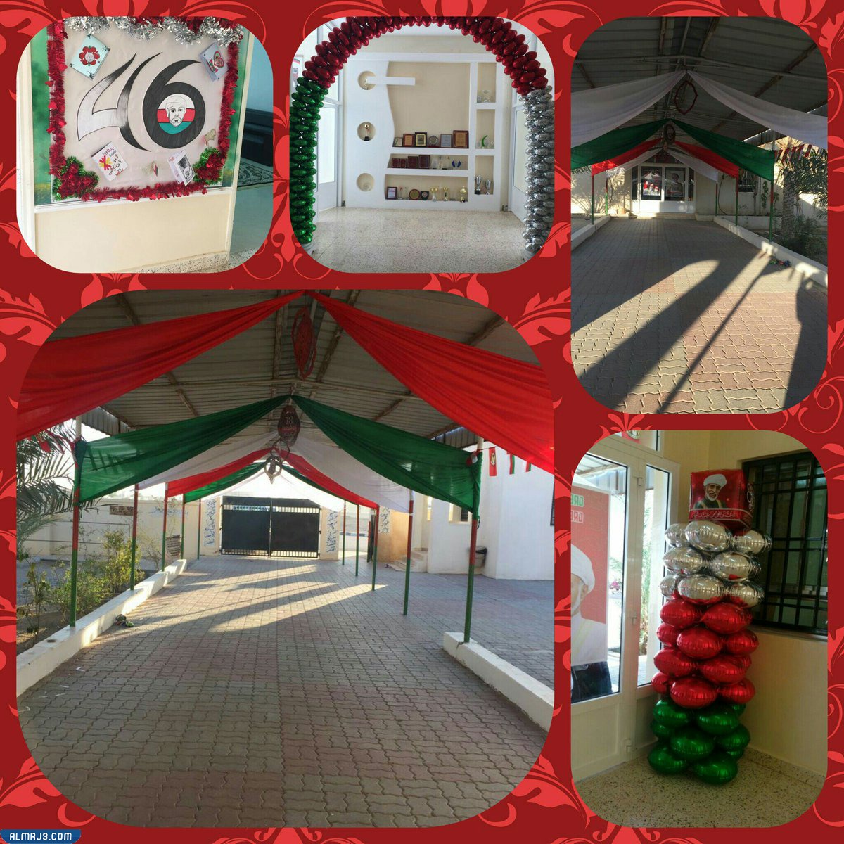 زينة العيد الوطني العماني في المدارس والمنازل