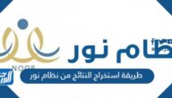 طريقة استخراج النتائج من نظام نور 1447 طريقة استخراج النتائج من نظام نور 1447