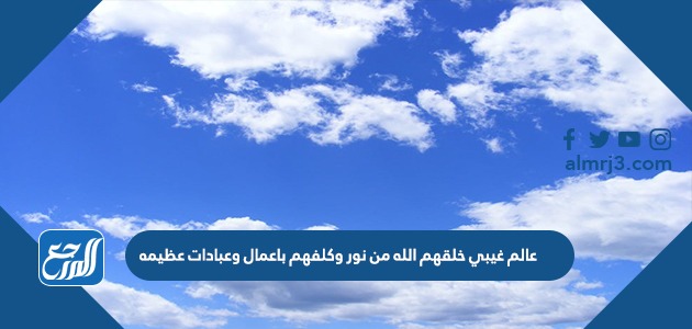 عالم غيبي خلقهم الله من نور وكلفهم باعمال وعبادات عظيمه