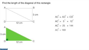 قانون حساب قطر المستطيل