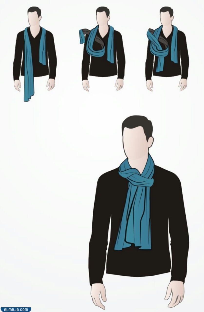  أفكار لتنسيق سكارفات شتوية للرجال لفة العقدة المزيفة