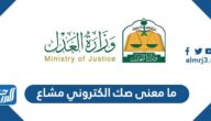 ما معنى صك الكتروني مشاع