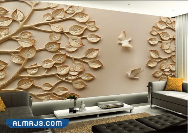نماذج أوراق حوائط ثلاثية الأبعاد فنية