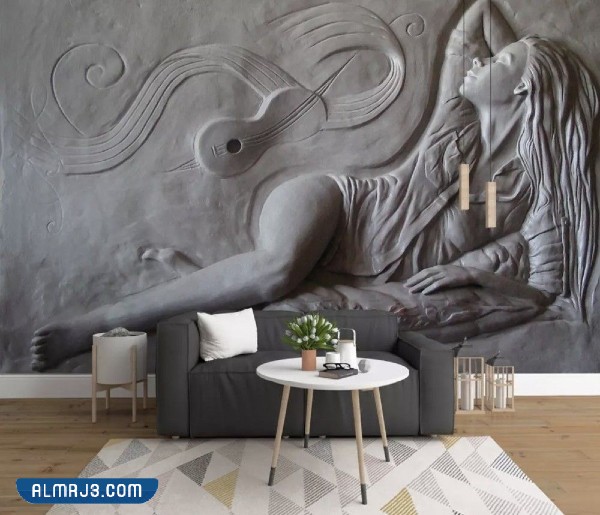 نماذج أوراق حوائط ثلاثية الأبعاد فنية