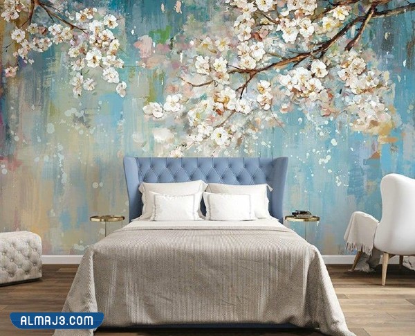 ورق جدران ثلاثي الأبعاد لغرف النوم