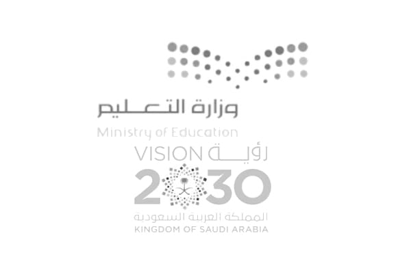 شعار وزارة التربية والتعليم الجديد مع رؤية 2030 باللونين الأبيض والأسود