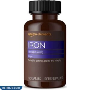 حبوب Amazon Elements Iron لنقص الحديد